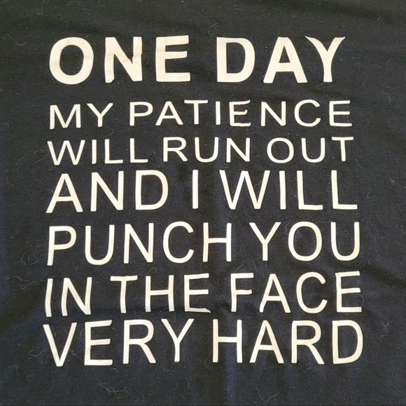*FREE* PATIENCE / FACE PUNCH GRAPHIC TEE T-SHIRT BLACK PLUS SIZE 1X - Picture 3 of 8